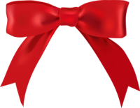 Red ribbon-Butterfly knot pretending