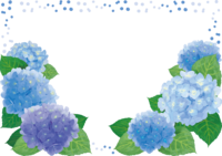 Frame frame illustration that produced blue hydrangea with a sense of perspective (fashionable and beautiful)