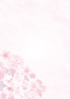 縦の左下に薄いピンクの桜の花がオシャレ背景フリーシンプルイラスト画像
