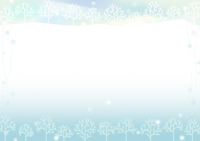 雪の木の背景フレーム冬イラスト飾り枠のシンプル