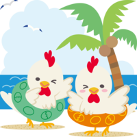 Chicken sea opening-cute animal