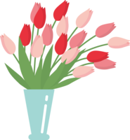 Many fashionable tulips in a vase