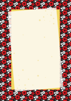 Japanese-style frame Frame illustration (fashionable Japanese pattern with a mature contrast between red and black