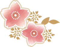 Japanese style cherry blossoms (pink gold)