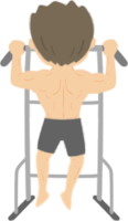 Men who train their back muscles with chin-ups / exercise