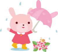 うさぎ-梅雨-傘-かわいい動物