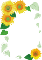 Sunflower leaf frame vertical frame illustration (fashionable and beautiful real edition)