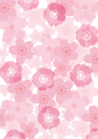 Vertical cute cherry blossom pattern) Background free illustration image