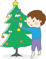 Children decorating the tree