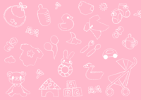 Cute background illustration (pink child pattern)