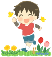 男の子の笑顔キャラクター(春)