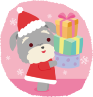 Miniature-Schnauzer (dog) Santa Claus Christmas cute animal