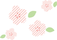 ストライプの葉桜イラスト-ワンポイント(フリー