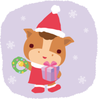 Horse-Santa Claus Christmas Cute Animal