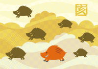 Japanese style golden sea of ​​clouds New Year's card background