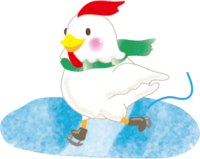Cute rooster 2017 zodiac skating