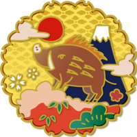 Cool gorgeous boar gold (Japanese style gold) Background-2019 Zodiac (Year of the Pig)