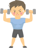 Dumbbell muscle training man / exercise