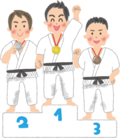 オリンピック表彰台-柔道(男子)選手