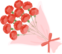赤色の花束カーネーション