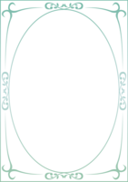 Green (green) fashionable frame with circular decoration in the center