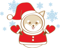 かわいいクリスマス(柴犬雪だるま)
