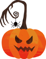 Halloween (pumpkin face and spider)