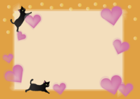 Heart and black cat frame Frame