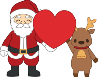 Heart, Santa and reindeer