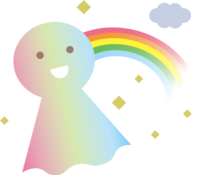 Rainbow and rainbow-colored Teru Teru Bozu's cute rainy season