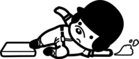 滑り込みセーフ-かわいい白黒の犬