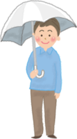 Male holding an umbrella / Rainy season
