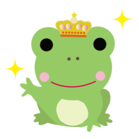 王冠をかぶったかわいいカエル