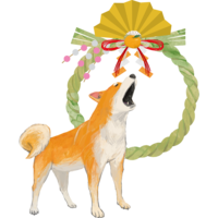 (New Year decoration and Shiba Inu) Year of the dog 2018 Zodiac