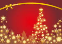 Free background illustration Winter (ribbon and shining Christmas tree)