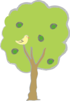 Handwritten style tree with 5 leaves