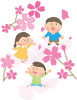 お花見の子供達／春