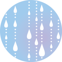 Cute rainy season with mobile raindrops in a circle