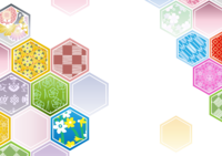 Hexagonal Japanese style background winter illustration