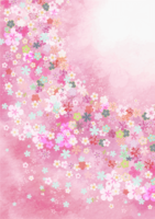 Vertical Japanese style (Sakura circle) background free illustration image