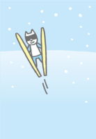 Ski jumping dog-Cute background (vertical)