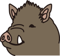 Cute and gentle smiling wild boar-2019 Zodiac (Year of the Pig)