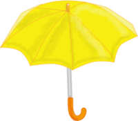 黄色い傘(開いている)／梅雨