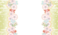 Kimono (Japanese style floral pattern) Both side background-Frame material-Decorative frame background