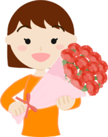 Free to give a carnation from a girl to a mother (middle-aged 30s) on Mother's Day