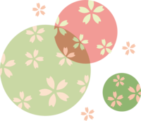 桜柄の重なる円-おしゃれ和風