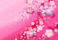 和風(桜)の背景イラスト画像