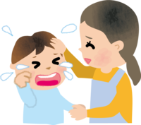 Nursery teacher (female) who calms a crying child
