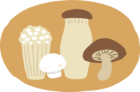 椭圆中美味的蘑菇