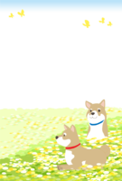 (vertical) background of Shiba Inu field